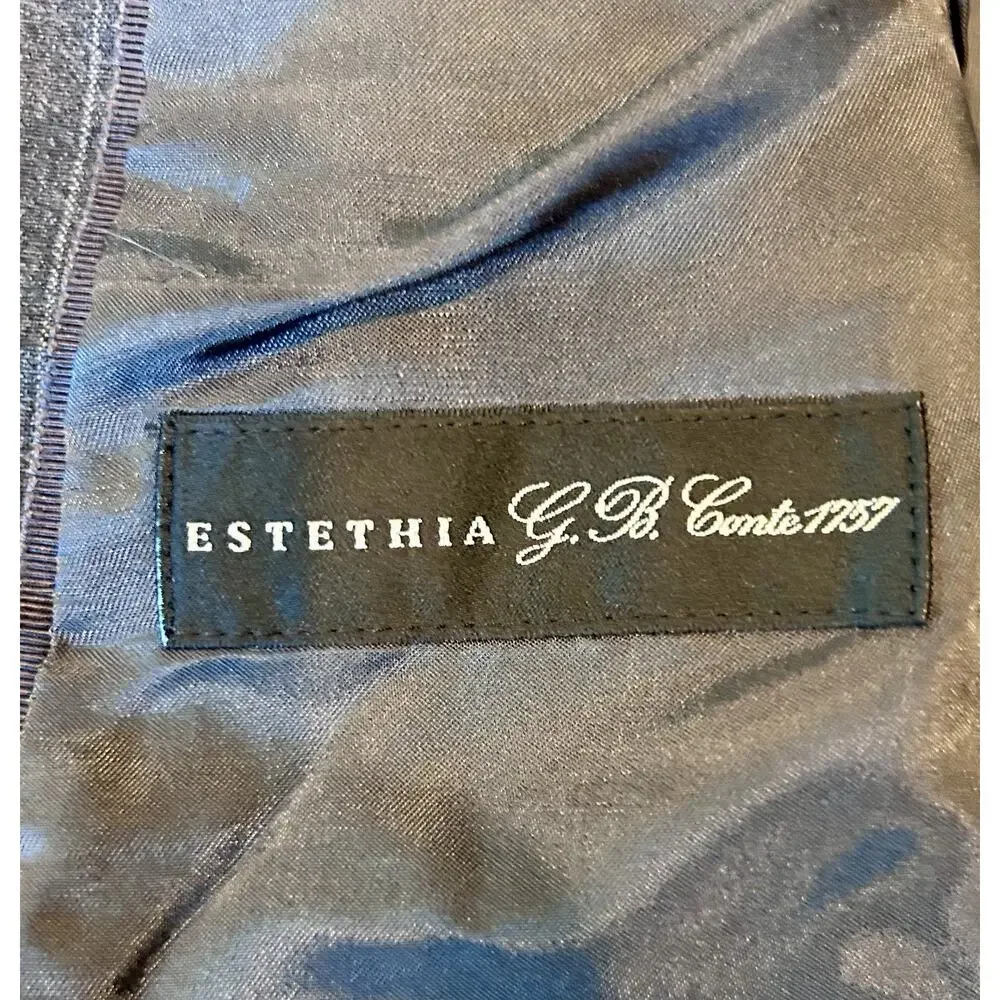 Brooks Brothers Estithia JB Conte Women Sz 2 Gray Pinstripe Wool 1 Button Blazer